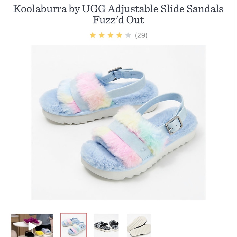 🩴🤍Kookaburra Fuzz’d out adjustable slipper sandals. NWT